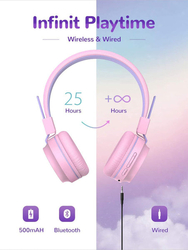 Dětská sluchátka iClever Bluetooth, barevná LED světla, 94dB limit hlasitosti