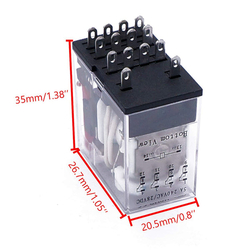 Relé AC 220V 14 pinů 5A, LED, DIN lišta