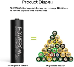 Dobíjecí baterie POWEROWL 4 × AA 2800mAh 1,2V LR6 NiMH, 1200 cyklů