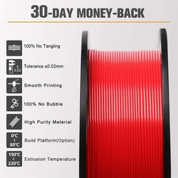Filament SUNLU PLA do 3D tiskárny, barva červená - VYBALENO