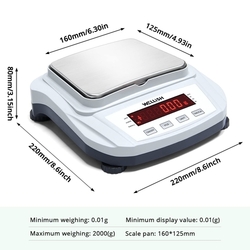 Laboratorní váha WELLiSH 5000g / 0,01g dílek.