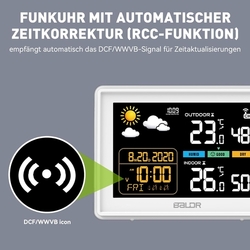 Rádiem řízená meteostanice BALDR s venkovním senzorem DCF