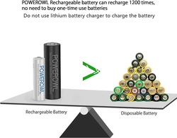 Sada dobíjecích baterií POWEROWL AA, AAA - 4+4 kusy
