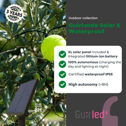 GurLED - Solární pohádková světla venkovní koule LED 