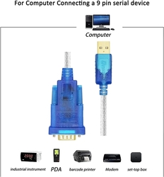 Redukce z USB na RS232 DB9 sériový port, adaptér kabel s čipovou sadou FTDI podporuje Windows 10 8 7 a Mac Linux (3 m)