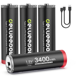  Akumulátor Delyeepow  - USB-C AA baterie, lithiová dobíjecí