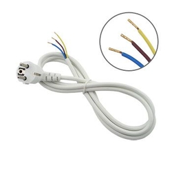 Flexo kabel síťový třížilový 230V s úhlovou vidlicí 2m, 3 x 0,75mm