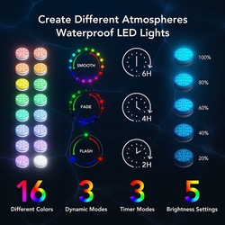 LED světlo pod vodní hladinu s RF dálkovým ovládáním