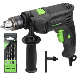 Příklepová vrtačka GALAX PRO 600 W, 3000 ot./min., otočná rukojeť o 360°, vřeteno 13 mm, hloubkoměr