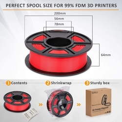Filament SUNLU PLA do 3D tiskárny, barva červená - VYBALENO