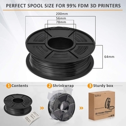 Filament SUNLU PLA do 3D tiskárny, barva černá - VYBALENO