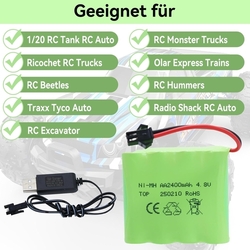 Akumulátor NI-MH - AA 2400mAh, 4,8V s dobíjecím kabelem