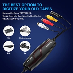 DIGITNOW! Video Capture Card Převádí Hi8 VHS na digitální DVD pro Windows/Mac, Video Grabber se Scart/AV adaptérem