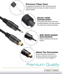 Kabel optický Toslink / Mini Toslink 3,5mm, pozlacený konektor, 2m