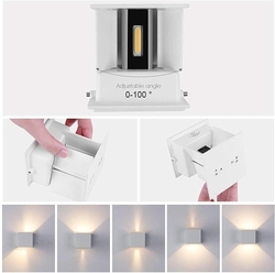 LED nástěnné svítidlo 12W / 3000 K teplá bílá, IP65, s regulovatelným úhlem osvitu