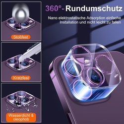UniqueMe (3 kusy) Ochrana fotoaparátu pro iPhone 14 Pro/iPhone 14 Pro Max - Rainbow