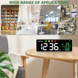 Digitální měřič hladiny zvuku 30-130dB Decibel měřič, hluk/teplota/vlhkoměr