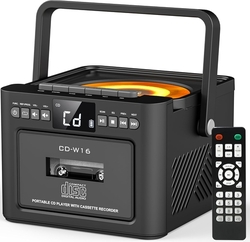 Greadio - přenosný CD přehrávač, Boombox kazetový přehrávač s FM rádiem, Bluetooth 5.1