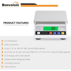 Bonvoisin Lab Scale počítací váha  do 7,5 kg s dílkem 0,1 g 