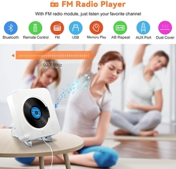Nástěnný, Bluetooth, Flash, SD, CD přehrávač s FM rádiem a AUX vstupem - KC-808 - VYBALENO 