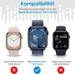 UniqueMe Pack 8 ochranných fólií pro Apple Watch Series 9/8/7 41mm