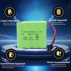 Akumulátor NI-MH - AA 2400mAh, 4,8V s dobíjecím kabelem