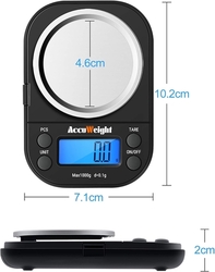 ACCUWEIGHT - gramová váha kapesní s váživostí do 1000g s dílkem 0,1g