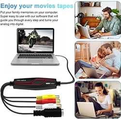 DIGITNOW! Video Capture Card Převádí Hi8 VHS na digitální DVD pro Windows/Mac, Video Grabber se Scart/AV adaptérem