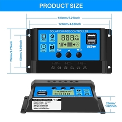 Battery Intelligent Controller s 5 V duálním USB portem a LCD displejem