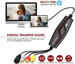 DIGITNOW! Video Capture Card Převádí Hi8 VHS na digitální DVD pro Windows/Mac, Video Grabber se Scart/AV adaptérem