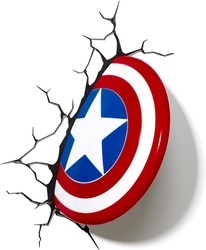 Nástěnné svítidlo Marvel Captain Amerika štítek 3D FX, červená, bílá a modrá