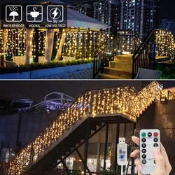 LED -  BLOOMWIN pohádkový LED světelný závěs USB 8 režimů 6x1M, 300 LED
