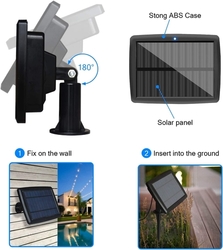 LED solární řetěz v délce 5 metrů, 12 LED žárovek, solární panel