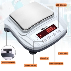 Laboratorní váha WELLiSH 5000g / 0,01g dílek.