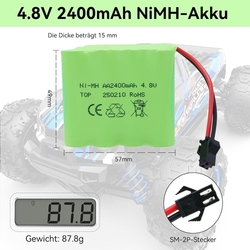 Akumulátor NI-MH - AA 2400mAh, 4,8V s dobíjecím kabelem