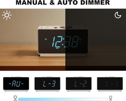 Rádiový budík iTOMA CKS708 s Bluetooth reproduktorem, FM rádiem, nabíjecím portem a nočním světlem