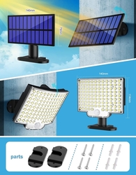 MPJ - 106 LED solární světlo venkovní s detektorem pohybu, 2 kusy