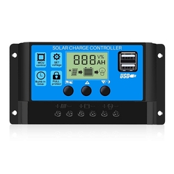 Solární regulátor nabíjení -Battery Intelligent Controller s 5 V duálním USB portem a LCD displejem