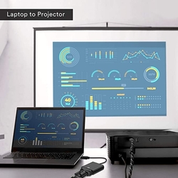 Adaptér DP na VGA, pozlacený převodník DisplayPort na VGA samec na samice 1080P (černý)
