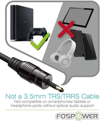 Kabel optický Toslink / Mini Toslink 3,5mm, pozlacený konektor, 2m