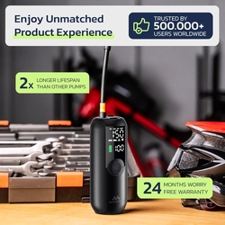 Woowind LP1 - přenosný vzduchový kompresor 150 PSI/10,3 baru pro auta, kola, motocykly a míče s automatickým vypnutím