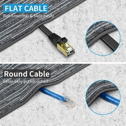 Plochý patch kabel UTP, RJ45-RJ45, CAT7, 2m černý