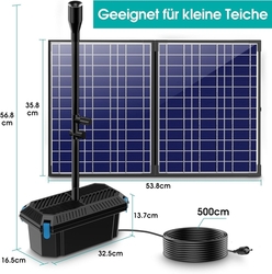 Biling - Solární jezírkové čerpadlo s filtrem - 1500 l/h, 30W, vhodné do 2000 litrů
