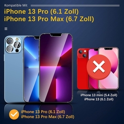 UniqueMe (3 kusy) Ochrana fotoaparátu pro iPhone 13 Pro /13 Pro Max - černá
