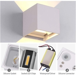 LED nástěnné svítidlo 12W / 3000 K teplá bílá, IP65, s regulovatelným úhlem osvitu