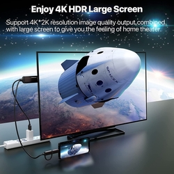 Kabel  HDMI / USB "C"+ USB Micro s USB  konektorem pro nabíjení, 2m, nylon, kvalitní od zn. Mira Screen