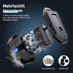 Solární jezírkové čerpadlo Biling 12 W, 605 l/h s filtrem