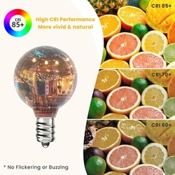 Svater 25 kusů 1W, G40, čiré kulaté LED žárovky 230V, stmívatelné