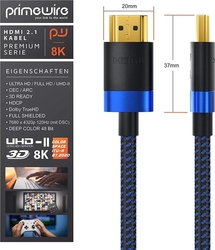 Kabel HDMI / HDMI, pozlacený konektor, 8K UHD, 3x stíněný, 2m, nylon, kvalitní