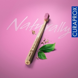 Curaprox Wood Ultra Soft - zubní kartáček, barva štětin: růžová